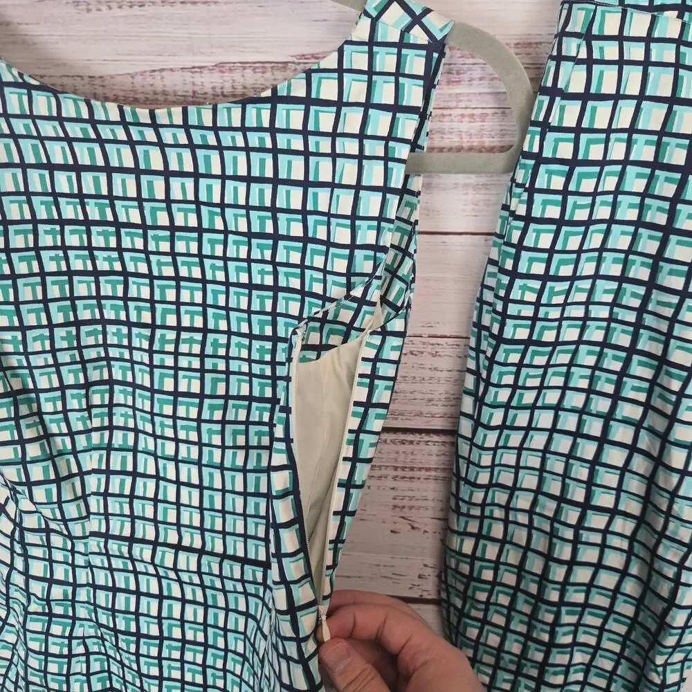 Kate Spade Tatiana Top & Mindy Pant Set 0/XS Brezeblock Blue White Plaid Preppy